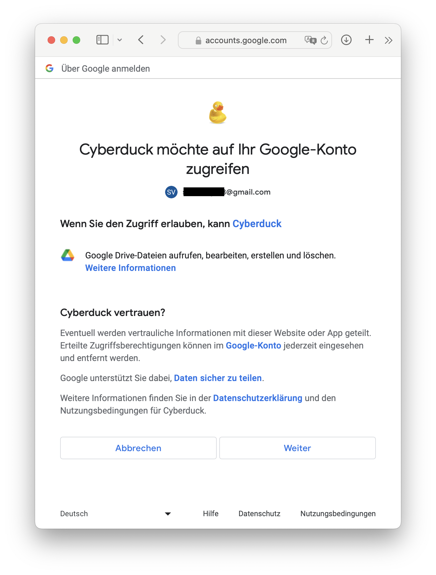 google-drive-cyberduck-help-documentation